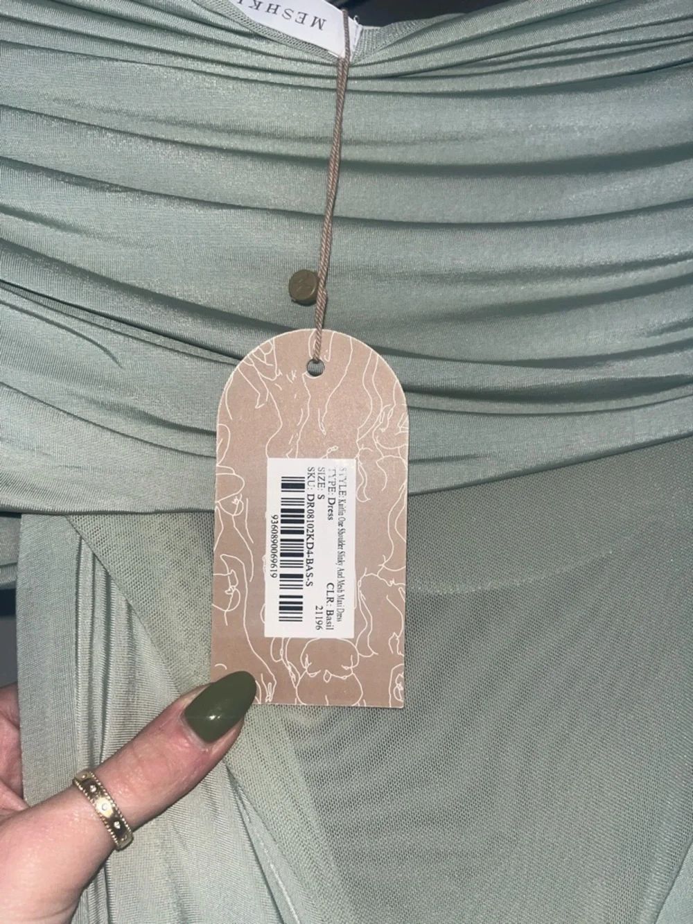 Meshki Sage Green Off-Shoulder Maxi Dress - Picture 3 of 3